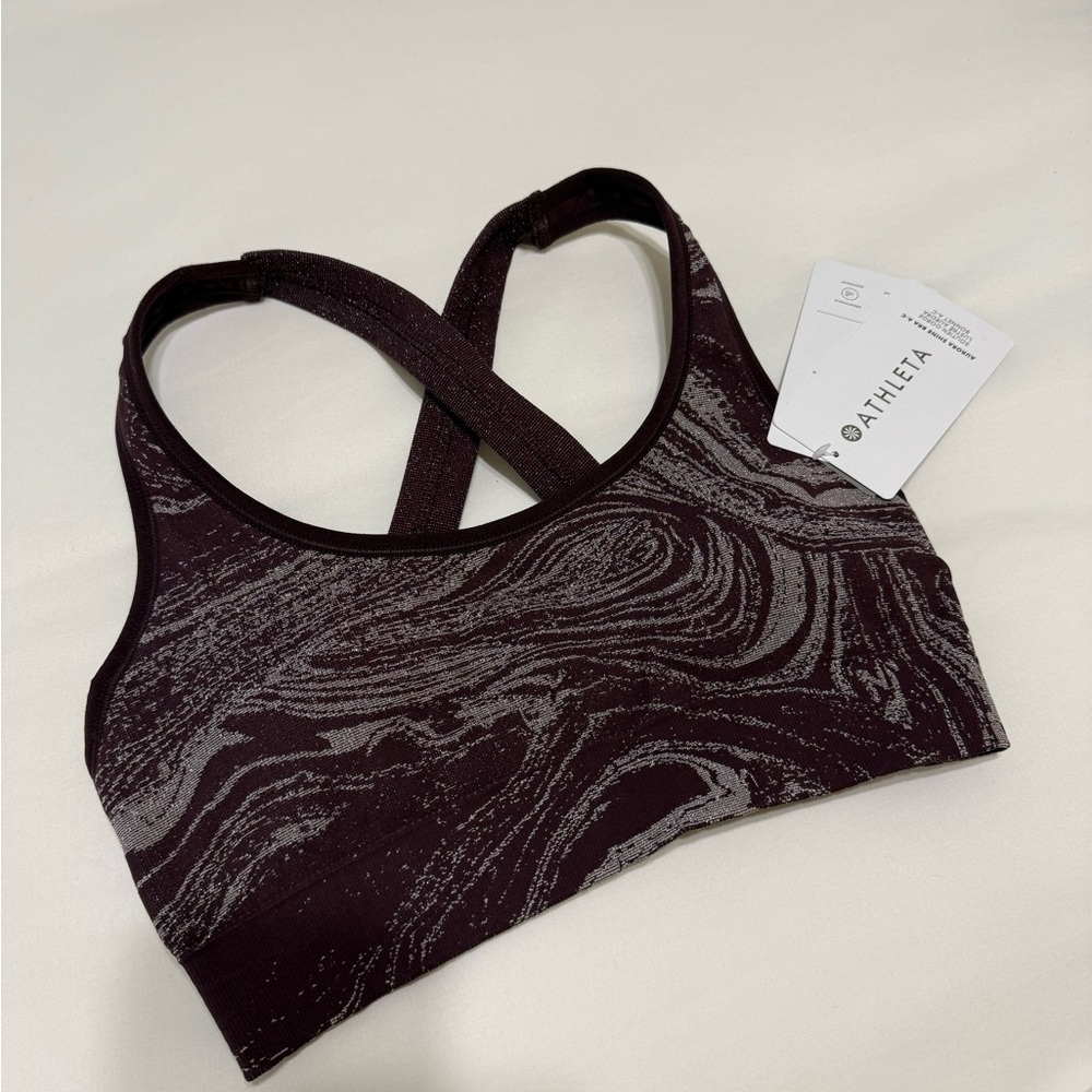 Athleta Women's Black and Gray Sports Bra